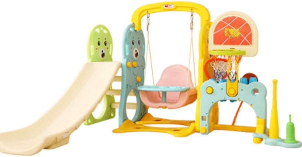 Freestanding Slides Slide Indoor Children's Multi-Function Swing Combination Baby Outdoor Kindergarten Playground Multi-Play Multi-Play Safe and Comfortable (Color : Yellow, Size : 170x96cm)