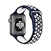 AWSTECH 42mm Soft Silicone Sport Style Replacement Watch band Strap for Apple iWatch Series 1 Series 2 - Midnight Blue/White