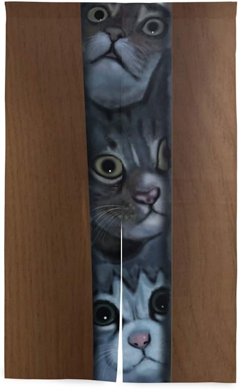 Amazon 唐揚げのれん 85x150cm かわいい 猫柄 おもしろ ロング 目隠し洋室和室兼用 間仕切り 遮光 断熱 大判のれん 4連のれん 花のれん 山崎豊子 のれん オンライン通販