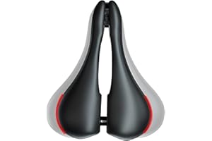 HUGEOAKS Width Adjustable Bike Seat, Comfortable Bicycle Seat, Prostate Friendly Bicycle Seat, Bike Saddle Suitable for MTB, 