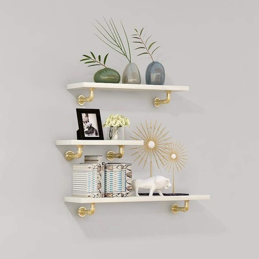 Wall Shelf Floating Shelf, Set of 3 White Modern Wall Shelves Floating MDF Storage Shelving with High Gloss Finish Invisible Mounting