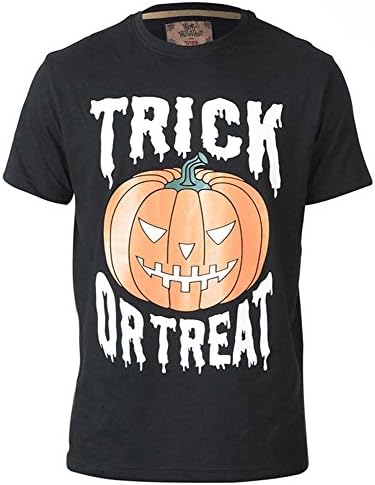 Mens Duke Big Tall King Size Halloween Print Skeleton OR Pumpkin Trick T Shirt