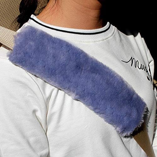 GAMPRO 4-Pack Purple Auto Car Seat Belt Cover Plush Seat Shoulder Pad,Car Safety Seat Belt Strap Shoulder Pad for Adults and Children, Suitable for Car Seat Belt, Backpack, Shoulder Bag (Black - mr4)