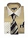 Fortino Landi Mens French Cuff Dress Shirt w/ Polka Dot Contrast Collar & Tie Hanky