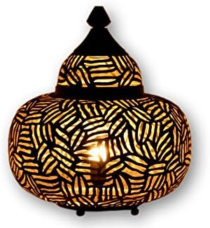 New Buyer Bazaar Moroccan/Marrakesh Oriental Black mediterranean Lamp, Handmade Decorative Crown, Indoor Table Light, LED, Iron, E27 [Energy Class A++]