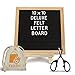 Wooden Black Aomoya Letter Board – with Stand, Brass Wall Hanger, Scissors, Bag, 300 White Letters and 10 Inch Sq. Oak Frame - for Instagram Bulletins, Family Messages, Kids Fun, Café Menus
