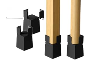 Sephyroth Adjustable Bed Risers 4Pack with Screw Clamp - Fit Furniture's Square/Round Leg Diameter 0.8''1.6'' (2Inch Black)