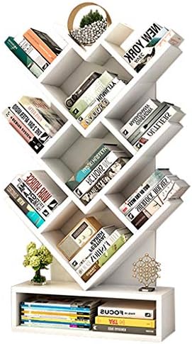 本棚 お洒落 雑誌棚スタイリッシュな床に立っ本棚ソリッドウッド研究床に立っ本棚収納棚リビングルームシンプルな床に立っ本棚 Color White