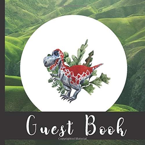 Guest Book: Beautiful Dinosaur Theme Party Guest Book Includes Gift Tracker and Picture Memory Section (Dinosaur Guest Books) Paperback – 3 Jun 2019