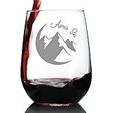 Apres Ski - Stemless Wine Glass - Unique Skiing Gifts and Decor for Mountain Lovers - Large 17 Oz Glasses