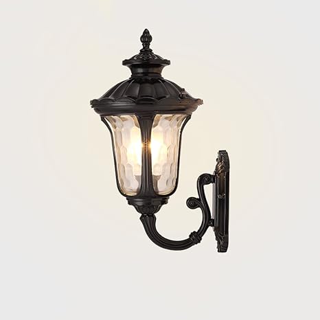 Amazon Com Vampsky Antique Classic Traditional Victorian Outdoor Wall Light Down Lantern Black With Glass Waterproof 1 Lights E27 Garden Patio Decoration Aluminium Holiday Wall Lamp Color Black Size S Home