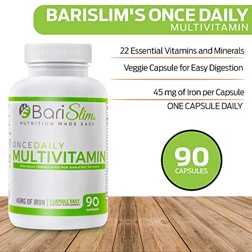 BariSlim Once Daily Bariatric Multivitamin Capsule 45 mg of Iron