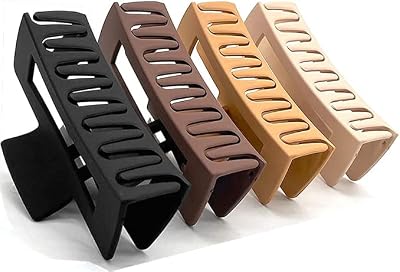 QAIMER 4.1 Inch Hair Claw Clips for Women Thick Hair, 4PCS Matt Coated Jumbo