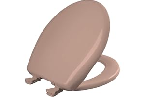 Bemis Classic Colors Slow Close Toilet Seat, Easy Clean Hinges and Durable Plastic Seat, Made in USA, Round, Wild Rose