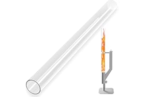 Wood Pellet Patio Heater Glass Tube Replacement, 39.3 x 3.1 Inch (100 x 8cm) Glass Tube for Pellet Outdoor Heaters (Pellet H3