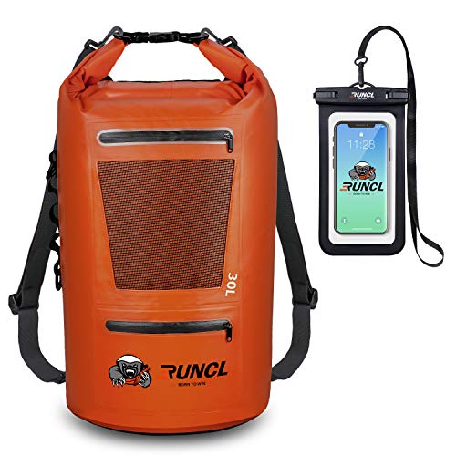 RUNCL Waterproof Dry Bag, Durable RollTop Closure 10/20/30/40L