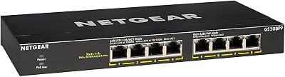 NETGEAR GS308PP 8 Port PoE Switch Ethernet Splitter Plug-and-Play