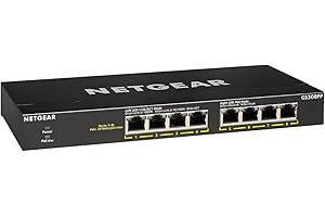 NETGEAR 8-Port Gigabit Ethernet Unmanaged PoE+ Switch (GS308PP) - with 8 x PoE+ @ 83W, Desktop/Rackmount/Wallmount, Sturdy Me