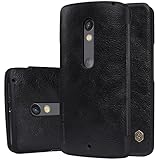 DROID MAXX 2 Case, Lwang Nillkin Qin Series Inside Card Slot Wallet Flip Leather Case Inside Slot Protective Shell Cover for Motorola Moto X Play (qin black)