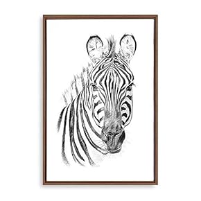 Framed Canvas Home Artwork Decoration Animal Portrait Canvas Wall Art for Living Room, Bedroom - 16x24 inches