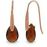 Galaxy Gold GG 14K Gold Natural Pear-shaped Garnet Fish Hook Dangle Earrings