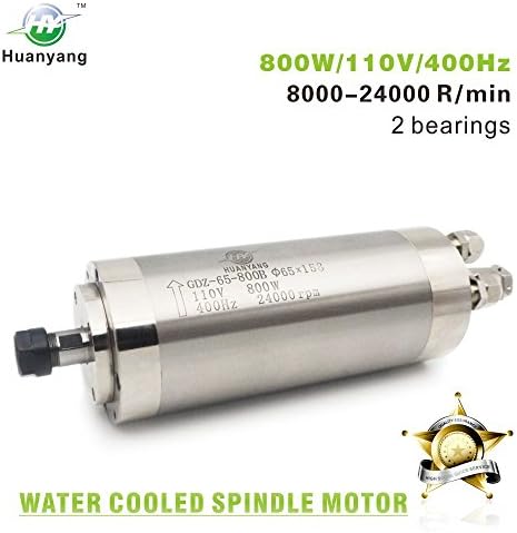 Water Cooled CNC Spindle Milling Motor 110V 800W 24000RPM 400hz ER11 Collet HUANYANG CNC VFD Motor Factory Direct Sales