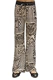 Golden Black Big Girls Printed Jersey Palazzo Pants