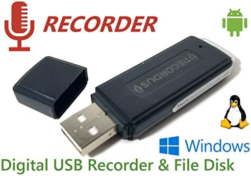 RecordUS 16GB Digital Voice Recorder & USB Disk, Portable Recorder, Dictaphone, Digital Audio Voice Recorder USB Pen Drive 180 Hours Manufactured in 2018 (16 GB)