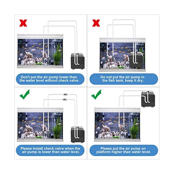 Zacro Aquarium Air Pump - Ultra Silent Oxygen Pump with Dual Outlet Adjustable Air Valve, Air Volume 2 * 5 L/min 6 W, Up…