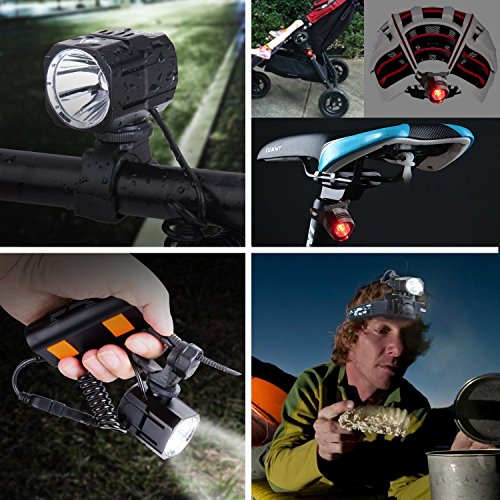 Nestling USB Rechargeable LED Bike Light Set, 1200 Lumen Bicycle
