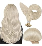 Full Shine Fusion Tip Extensions 18 Inch U Shape Keratin Tips Remy Brazilian Hair Color 60 Platin...