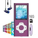 MP3 Player/MP4 Player, Hliwoynes MP3 Music Player with 16GB Memory SD card Slim Classic Digital LCD 1.82'' Screen MINI USB Port with FM Radio, Voice record