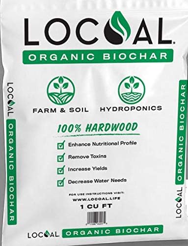 Locoal Biochar - USDA Organic Made from 100% Hardwood (Biochar, 1 Cubic Foot)