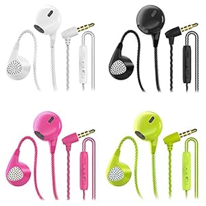 Headphone-Heavy-Bass-Stereo-Earphones-Earbuds-Noise-Isolating-Tangle-Free-Headsets-CBGGQ-in-Ear-Headphones-with-Remote-Microphonefor-iOS-and-AndroidLaptopsGamingBlackWhitePinkGreen-4-Pack CBGGQ Headphone Heavy Bass Stereo Earphones Earbuds Noise Isolating Tangle Free Headsets in Ear Headphones with Remote…
