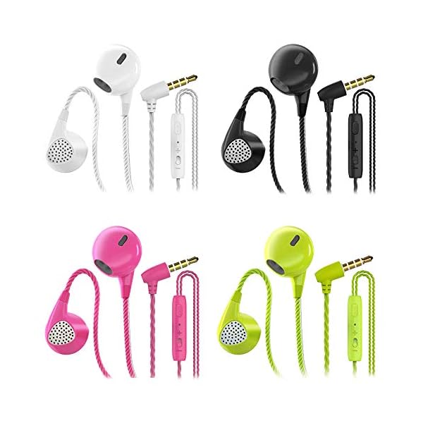 Headphone-Heavy-Bass-Stereo-Earphones-Earbuds-Noise-Isolating-Tangle-Free-Headsets-CBGGQ-in-Ear-Headphones-with-Remote-Microphonefor-iOS-and-AndroidLaptopsGamingBlackWhitePinkGreen-4-Pack CBGGQ Headphone Heavy Bass Stereo Earphones Earbuds Noise Isolating Tangle Free Headsets in Ear Headphones with Remote…