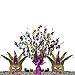 3 Set Mardi Gras Gleam 'N Burst Centerpieces Gold Purple Green Comedy and Tragedy Mask Foil Table Centerpieces Mardi Gras Balloon Weight for Mardi Gras New Orleans Party Fat Tuesday Table Decoration