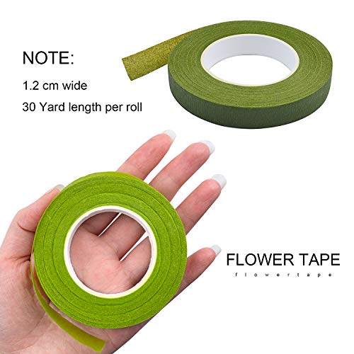 Jdesun 6 Colors Floral Tapes Self-Adhesive Masking Tapes,1/2 in x 30 Yard for Bouquet Stem Wrap Florist