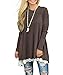 WEKILI Women's Tops Long Sleeve Lace Scoop Neck A-line Tunic Blouse Coffee L/US 12-14