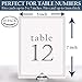 Diamond Table Number & Place Card Holders [20 Pack] Sturdy, Crystal-Clear Acrylic Table Card Stands for Party & Wedding Decorations