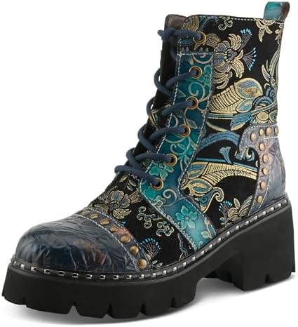 Amazon.com | L'Artiste Haruko Statement Boots Women Leather Floral
