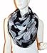 Scarf_tradinginc® FloralLight Weight X-large Infinity Scarf (Black White)