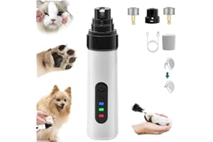 2025 Upgrade Heusom Silent Groom Pro Nail Grinder Cordless for Dogs and Cats, Dog Nail Trimmer Quick USB Charge (1+2*Replacem
