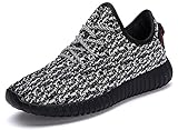 YJN Men's Lace Up Lightweight Fashion Sneakers Athletic Running Shoes Black/Grey