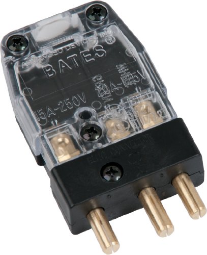 Marinco 20M-X Bates Stage Pin 20 Amp, 125 Volt, Male Inline - Clear Cover