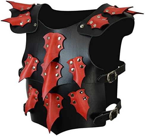 Childrens Dragon Scale Armour, black and red leather