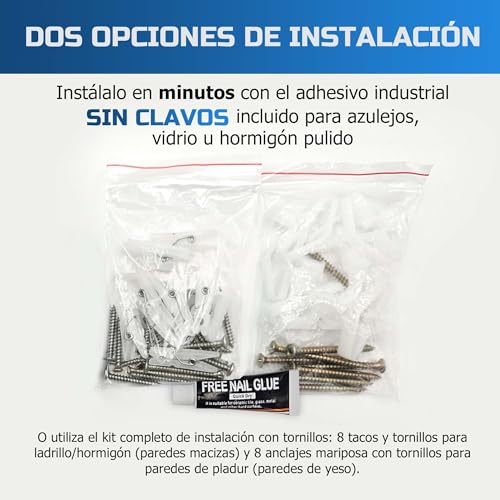SABN STORE Extendable Outdoor Wall Clothesline, Includes Installation Kit Without Drilling or with Screws for Bathroom/Balcony + Drywall Kit and Set of 10 Clips – Outdoor Wall Clothesline – Extendable Drying Rack