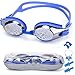 SIXBOX Swim Goggles leak free anti UV lens adjustable shoulder strap Triathlon Swimming Goggles Anti fog nose clip, Ear adult male, Female, Kids,Youth(Blue)