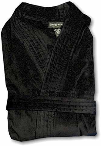 Big and Tall Kimono Length Terry Velour Robe (Black 2X-Big)