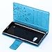 Microsoft Lumia 735/730 Case,Nokia Lumia 730/735 Case,C-Super Mall PU Embossed Butterfly & Flower Leather Wallet Stand Flip Case for Microsoft Nokia Lumia 730/735 (Blue)