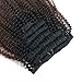 Lovrio Ombre Clip Ins Afro Kinkys Curly Hair Extensions Brazilian Virgin Human Hair Tone Natural Black Fading into Light Chocolate Brown TN/4 7 Pcs 120g 12